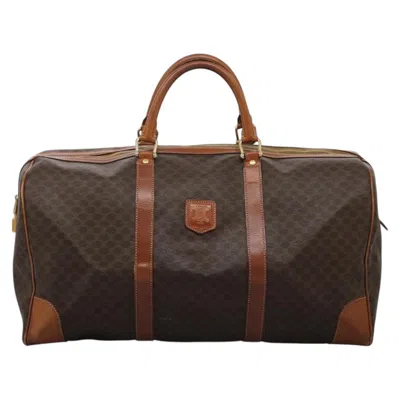 Pre-owned Celine Céline Boston Brown Canvas Travel Bag ()