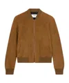 Celine Boule Suede Waist Jacket In Brown