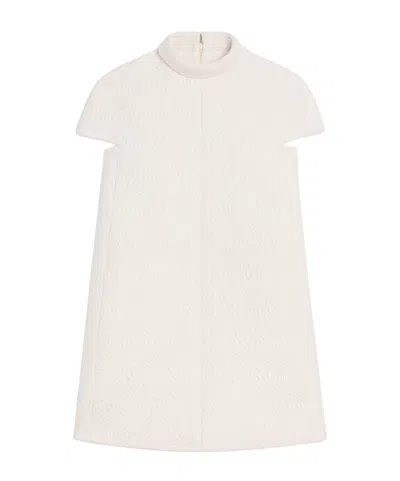 Celine Boutis Wool Mini Dress In Chalk White