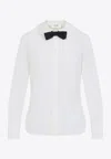 Celine Silk Blend Shirt With Black Bow