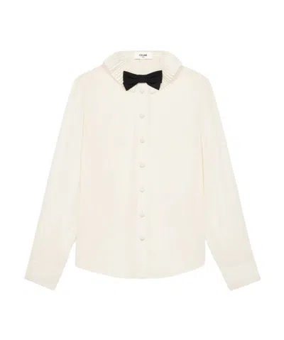Celine Bow Shirt In White