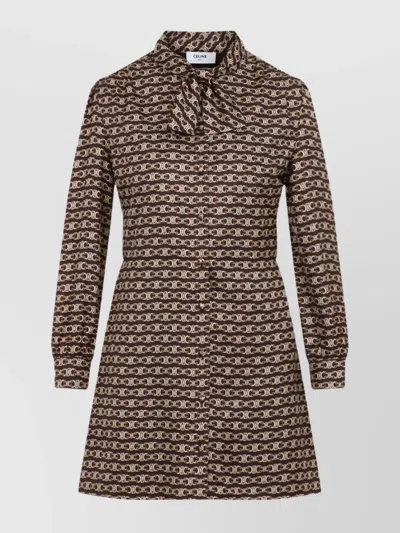 CELINE BOW TIE LAVALLIERE MINI DRESS