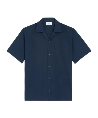Celine Bowling Shirt In Cotton Poplin In Blue