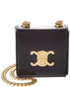 Celine Box Triomphe Mini Leather Crossbody In Black