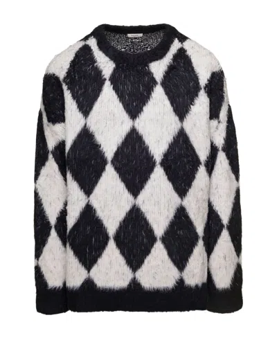 Celine Boxy Surfer Brushed Cotton Round Neck Sweater In Black