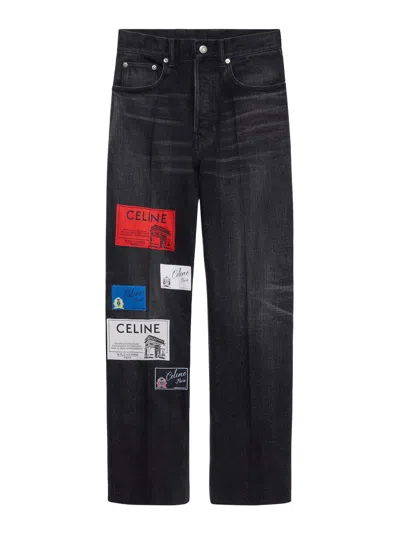 Celine Boyfriend 001 Jeans In Cotton Denim In Black