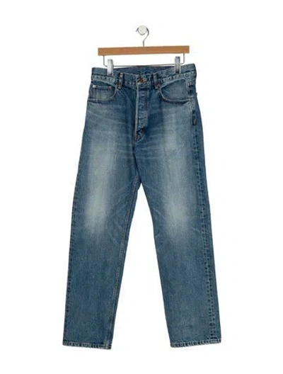 Pre-owned Celine Boyfriend 001 Vivienne Glass Wide Leg Jeans In Blue