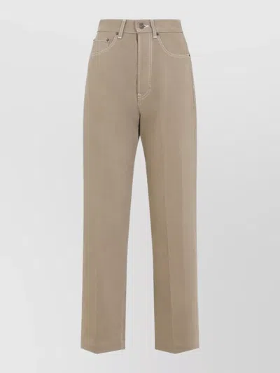 Celine Boyfriend 002 High Rise Straight Jeans In Brown