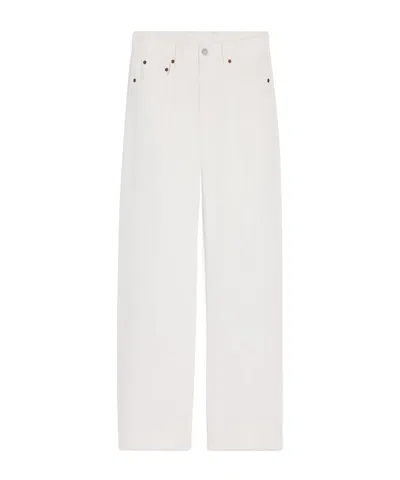 Celine Boyfriend Jeans 001 In Heavy Cotton Twill In White