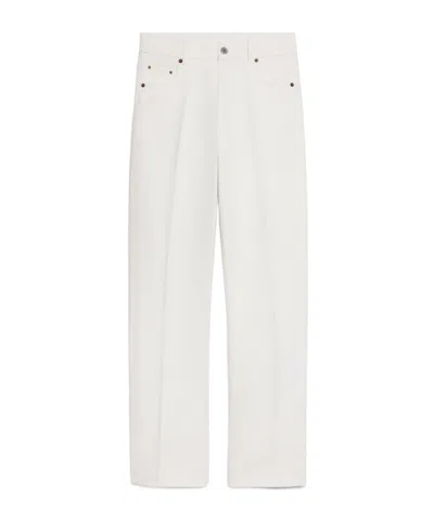 Celine Boyfriend Jeans 001 In Heavy Cotton Twill In White