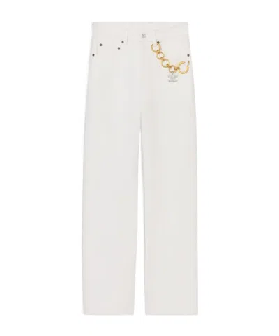 Celine Boyfriend Jeans 002 In Heavy Cotton Twill In White
