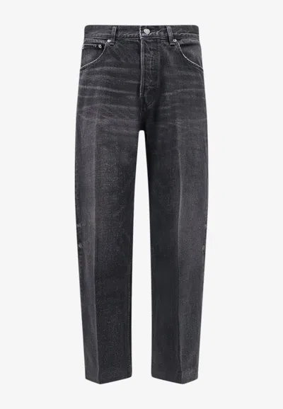 Celine Boyfriend Washed Denim Pants In Gray