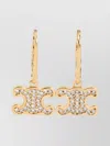 Celine Brass Earrings With Crystal Rhinestone Embellishments