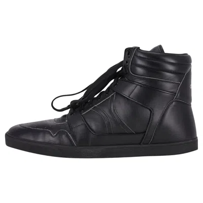 Pre-owned Celine Break Leather High-top Sneakers In Black