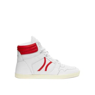 Celine Break Mid Leather Sneakers In White
