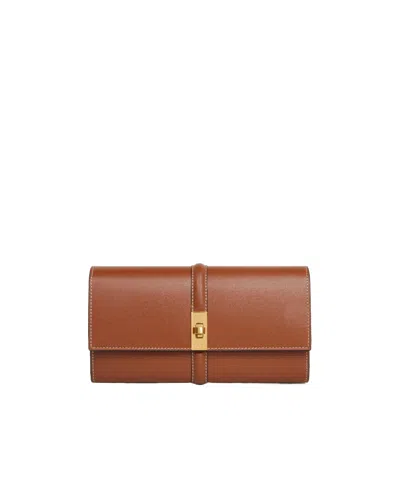 Celine Bright Face Large Wallet In Brown