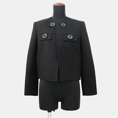 Pre-owned Celine Brompton Jacket Size 34 Black Wool 100%