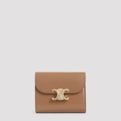 Celine Bronze Leather Small Flap Wallet