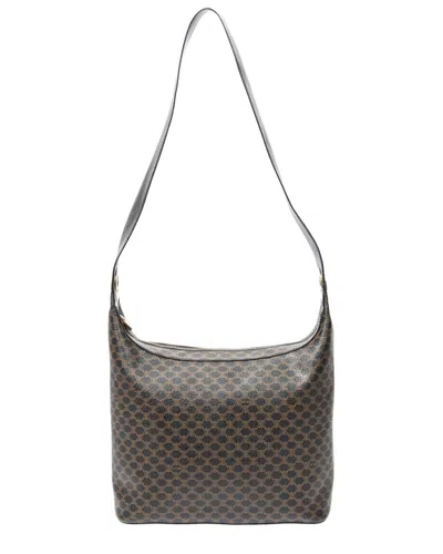 Celine Brown & Black Macadam Coated Canvas Zip Shoulder Hobo Bag (authentic  Pre-loved) In Gray
