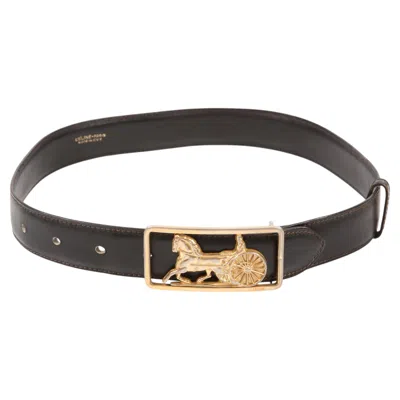 Pre-owned Celine Brown Caleche Leather Belt