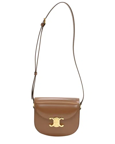 Celine Brown Calf Leather Teen Besace Triomphe Flap Shoulder Bag (authentic  Pre-loved)
