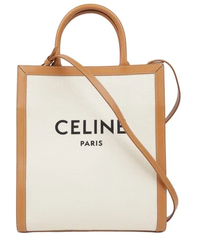Pre-owned Celine Brown Calfskin Cabas Vertical Small Tote Shoulder Bag (authentic Pre-  Loved)