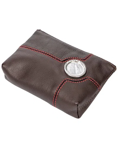 Celine Brown Calfskin Leather 100 Lire Coin Mini Pouch (authentic Pre-loved)