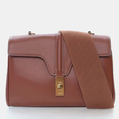 Pre-owned Celine Brown Calfskin Teen 16 Crossbody Bag