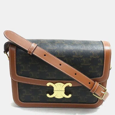 Pre-owned Celine Brown Canvas Classic Triomphe Shoulder Bag