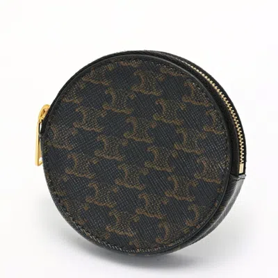 Pre-owned Celine Brown Canvas Coin Purse/coin Case ()