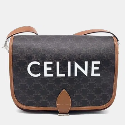 Pre-owned Celine Brown Canvas Folco Messenger Bag