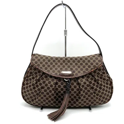 Pre-owned Celine Brown Canvas Leather Handbag Shoulder Bag ()