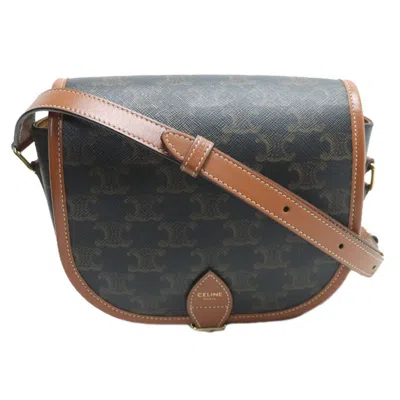 Pre-owned Celine Brown Canvas Leather Shoulder Bag ()