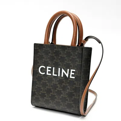 Pre-owned Celine Brown Canvas Leather Shoulder Bag ()