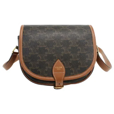 Pre-owned Celine Brown Canvas Leather Shoulder Bag ()