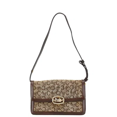 Pre-owned Celine Brown Canvas Leather Shoulder Bag ()