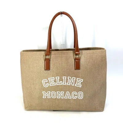 Pre-owned Celine Brown Canvas Leather Shoulder Bag Tote Bag ()