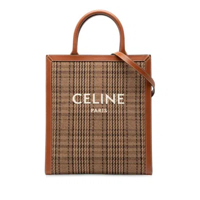Pre-owned Celine Brown Canvas Leather Shoulder Bag Tote Bag ()