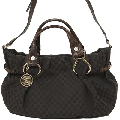 Pre-owned Celine Brown Canvas Leather Shoulder Bag Tote Bag ()