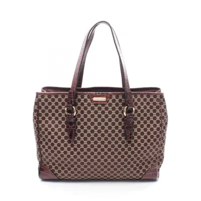 Pre-owned Celine Brown Canvas Leather Tote Bag ()