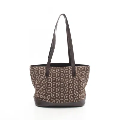 Pre-owned Celine Brown Canvas Leather Tote Bag ()