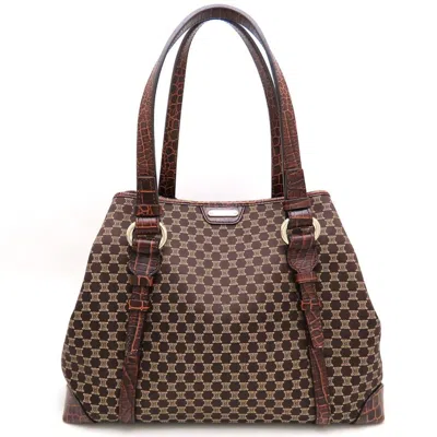 Pre-owned Celine Brown Canvas Leather Tote Bag ()