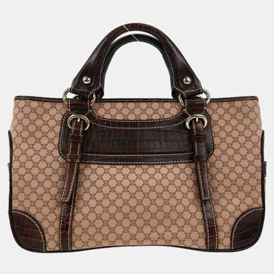 Pre-owned Celine Brown Canvas Macadam Boogie Tote Handbag