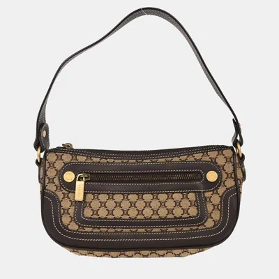 Pre-owned Celine Brown Canvas Macadam Handbag