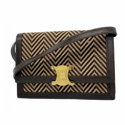 Pre-owned Celine Brown Canvas Shoulder Bag ()