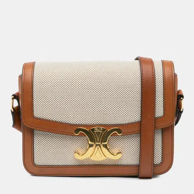 Pre-owned Celine Brown Canvas Teen Triomphe Crossbody
