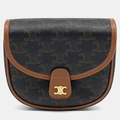 Pre-owned Celine Brown Canvas Triumph Vesace Crossbody Bag
