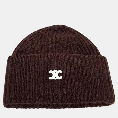 Pre-owned Celine Brown Cashmere Beanie