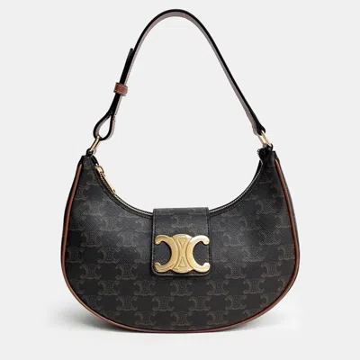 Pre-owned Celine Brown Coated Canvas Ava Triumph Bag Medium