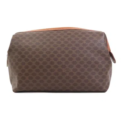 Pre-owned Celine Brown Coated Canvas Clutch Bag Pouch ()